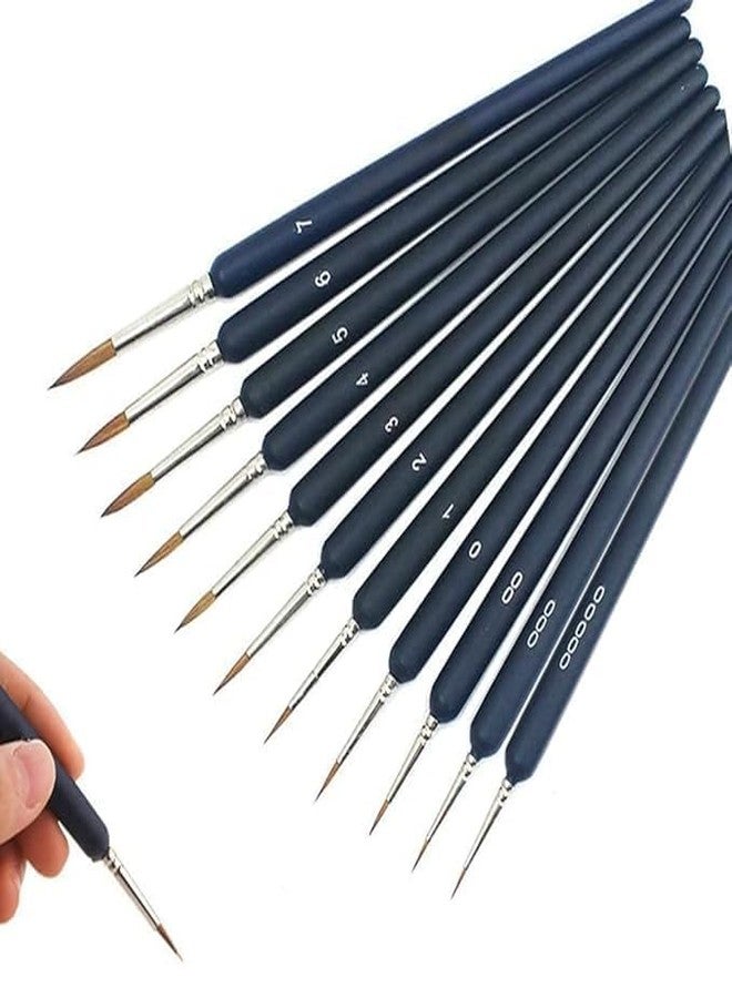 CREWLA Fine Detail Paint Brush Set for Miniatures, Nail Art, Canvas & Craft Precision Liner with Soft Bristles & Ergonomic Handles for Acrylic,Watercolor & Oil Paints ((7mm to 13.5mm), 6, Count) - Image 1